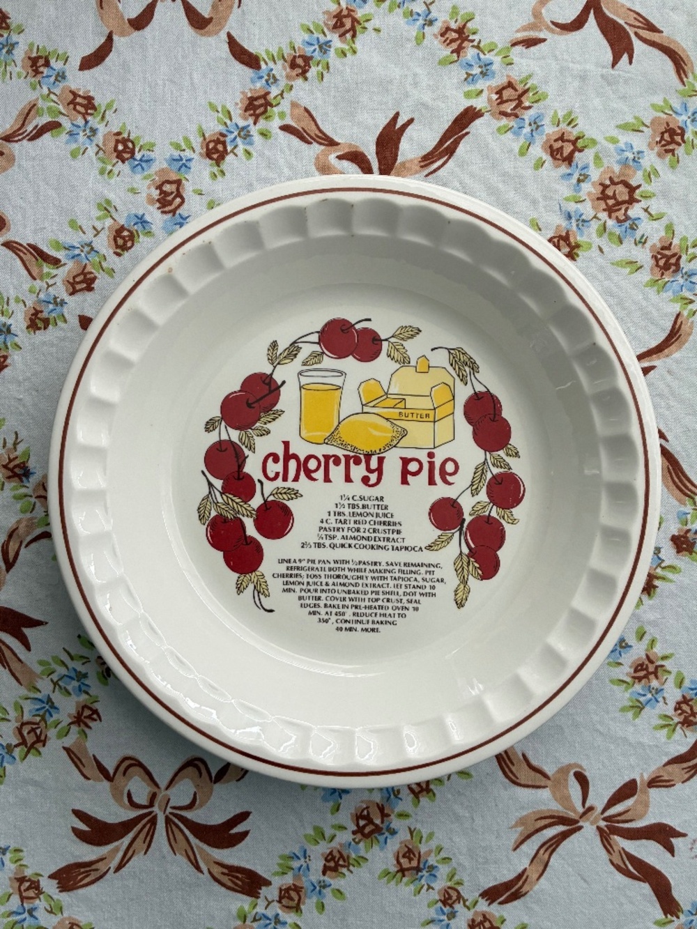 Vintage Cherry Pie Plate